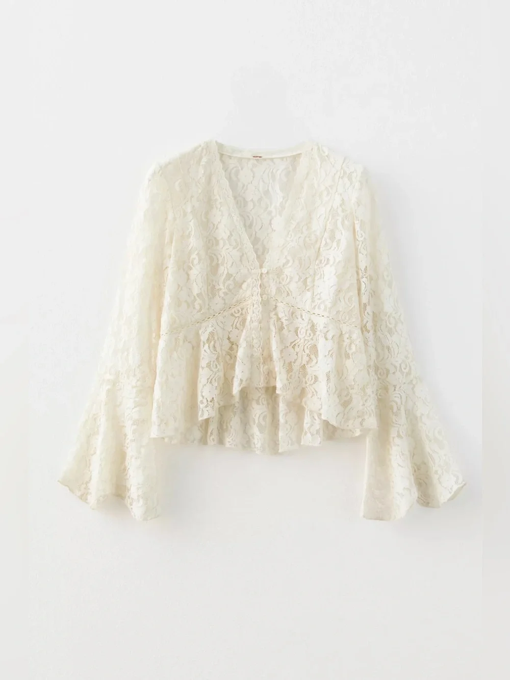 NWT! FP Free People Whispering Love Lace Top Sz Large